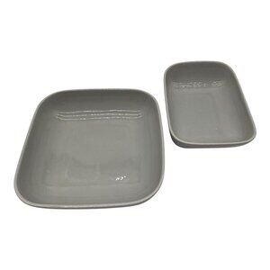 Franciscan 1950s Vintage Tiempo Grey Oval Serving Bowl, Set of 2 MCM Collectible